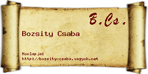 Bozsity Csaba névjegykártya